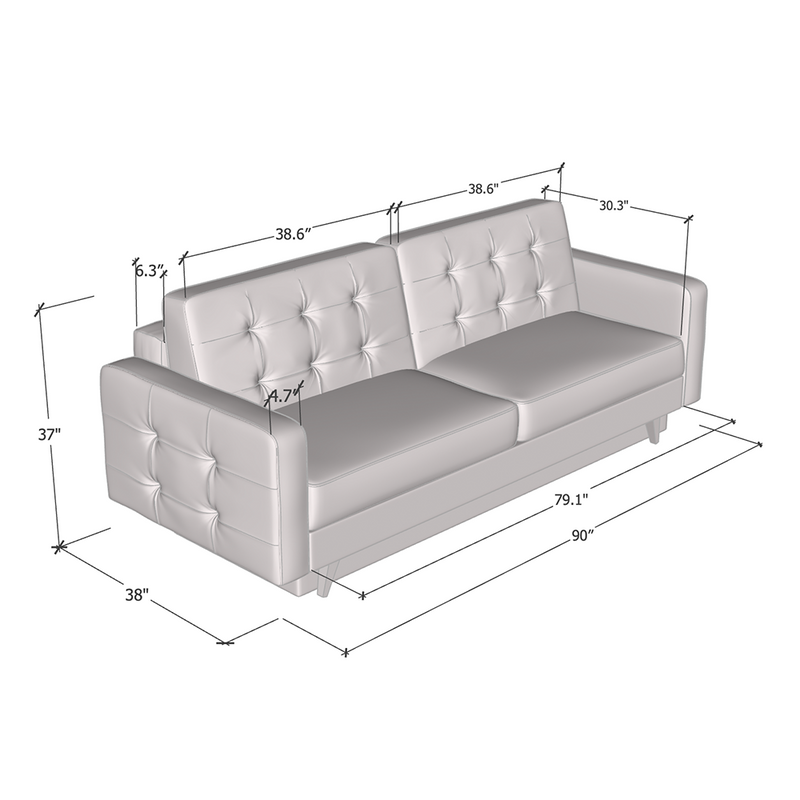 Vegas Sofa dimensions diagram