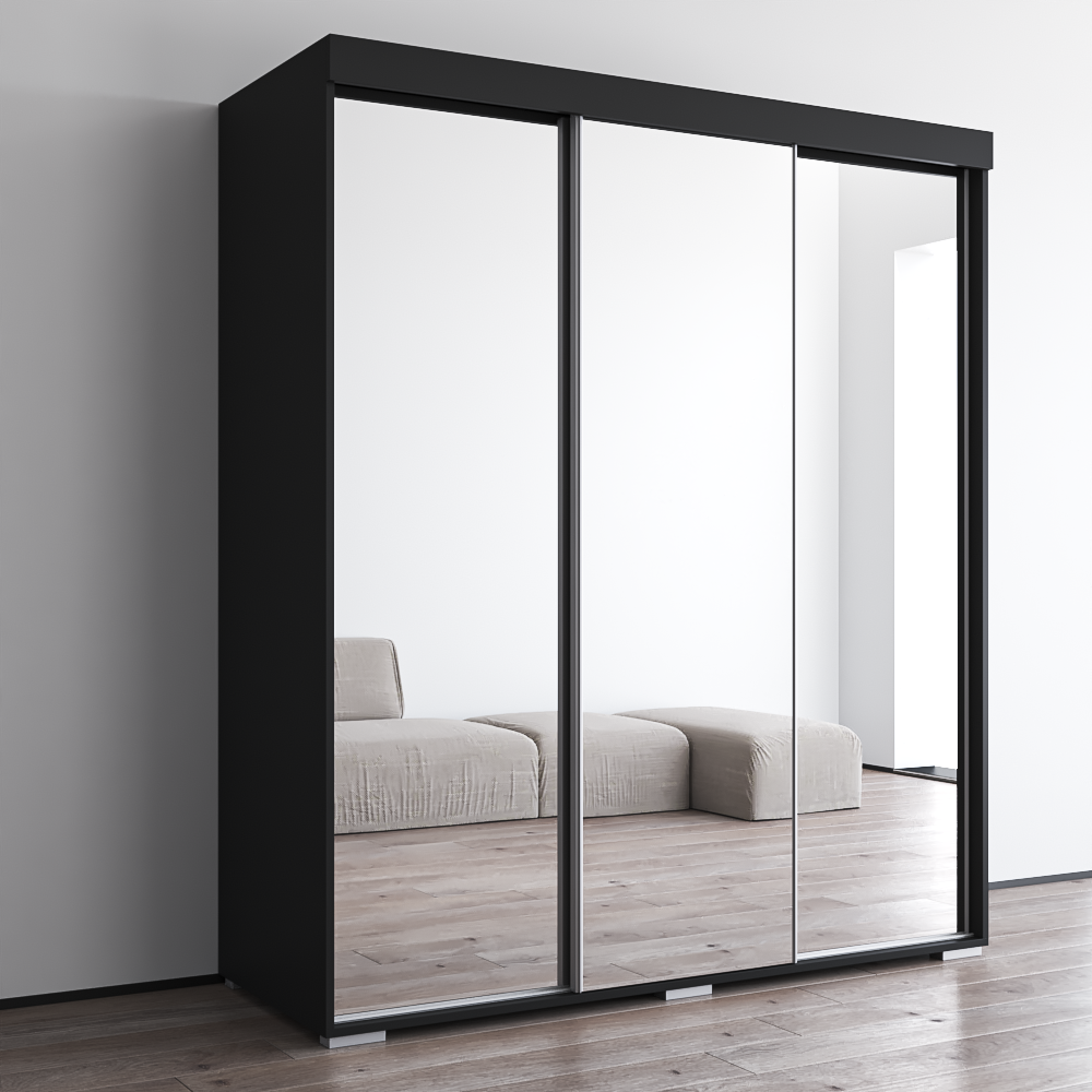 Aria 3D Wardrobe with All Mirror - Meble Furniture
