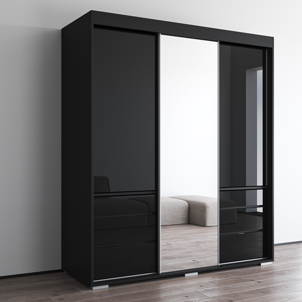 Monaco 3D Wardrobe with Mirror - Meble Furniture