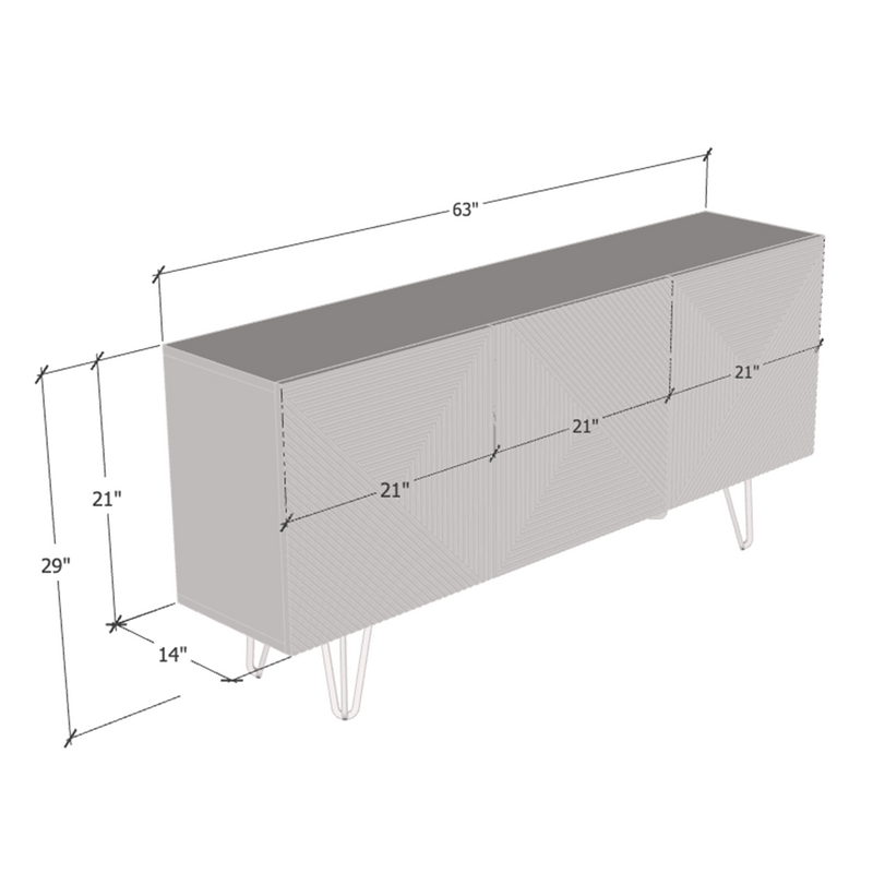 Giza 3D Sideboard dimensions diagram