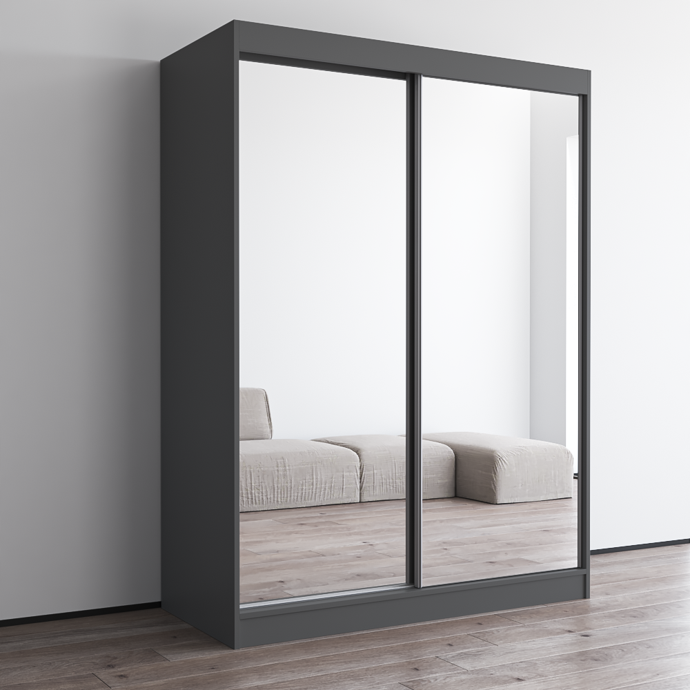Aria 2D Wardrobe with All Mirror - Meble Furniture