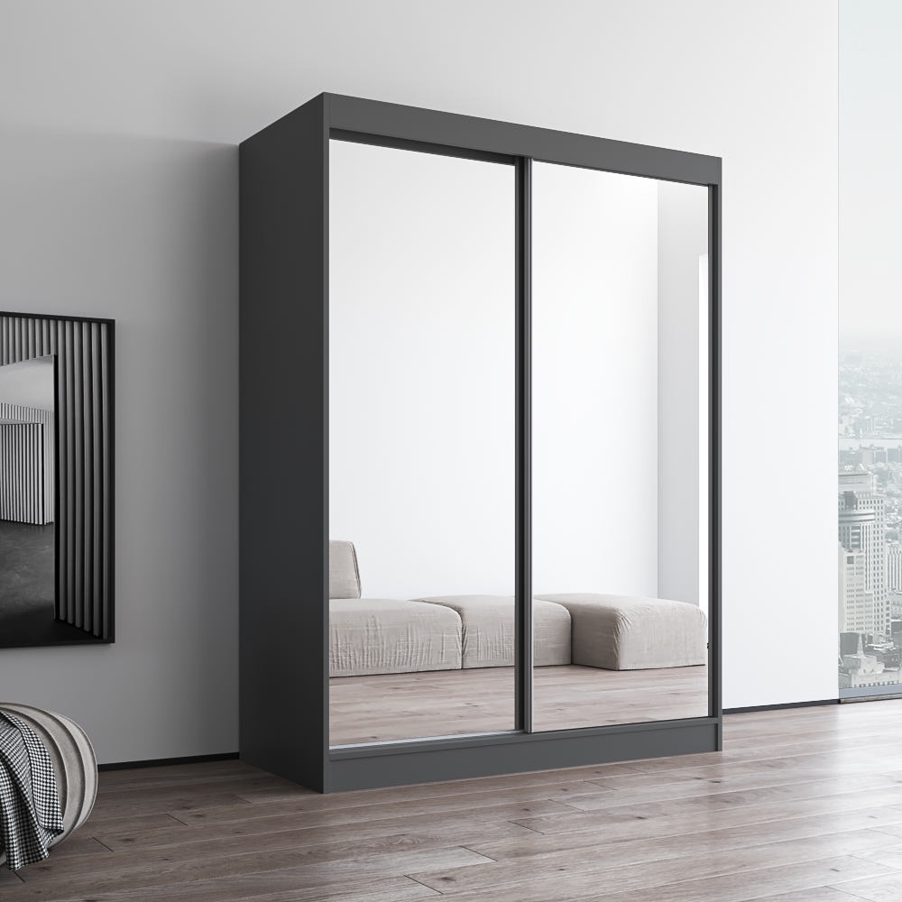 Aria 2D Wardrobe with All Mirror - Meble Furniture