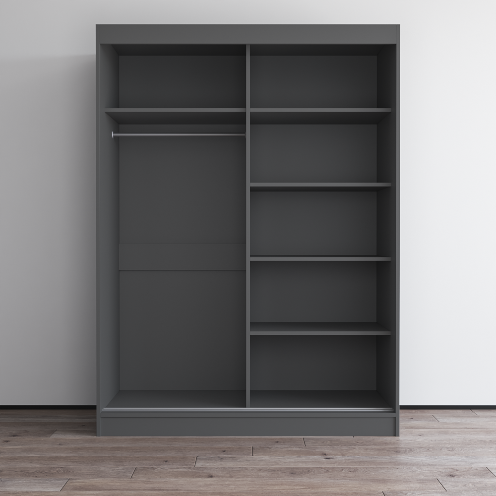 Aria 2D Wardrobe with All Mirror - Meble Furniture