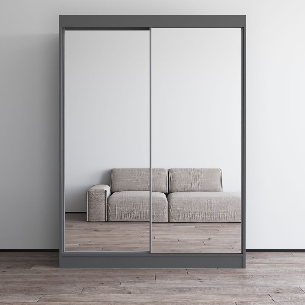 Aria 2D Wardrobe with All Mirror - Meble Furniture