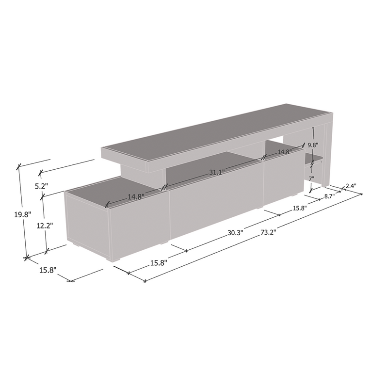 Indisio TV Stand dimensions diagram