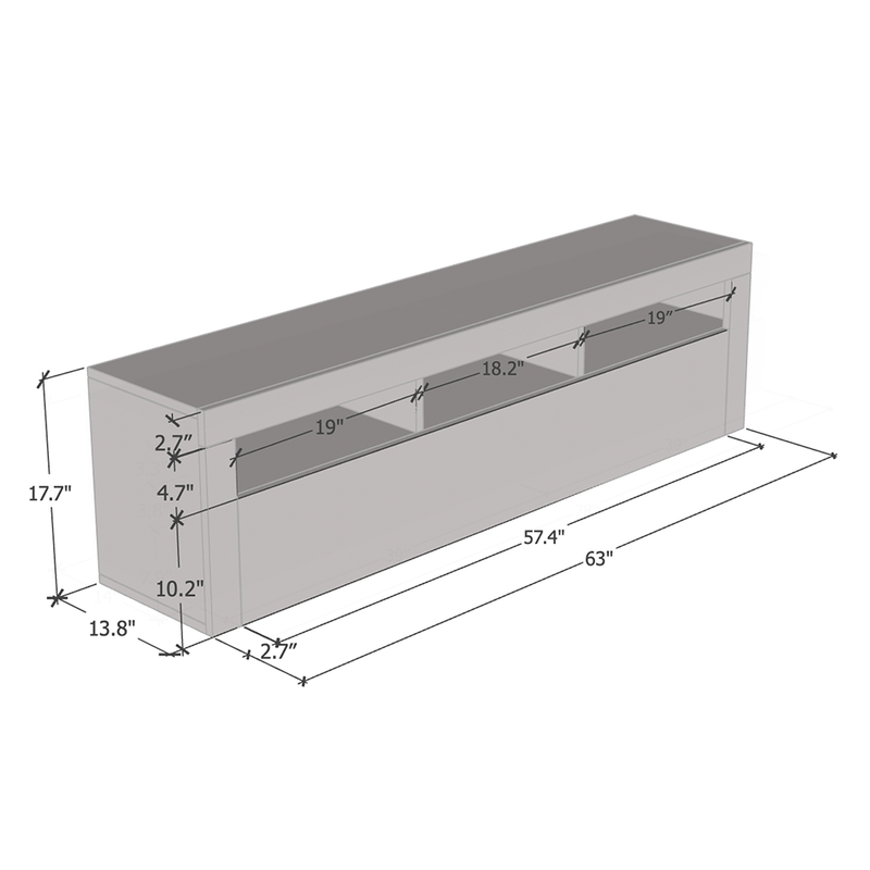 Milano Classic Floating TV Stand dimensions diagram