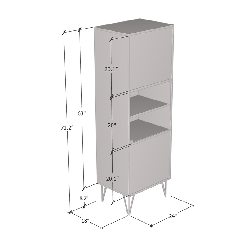 Peri Bookcase dimensions diagram