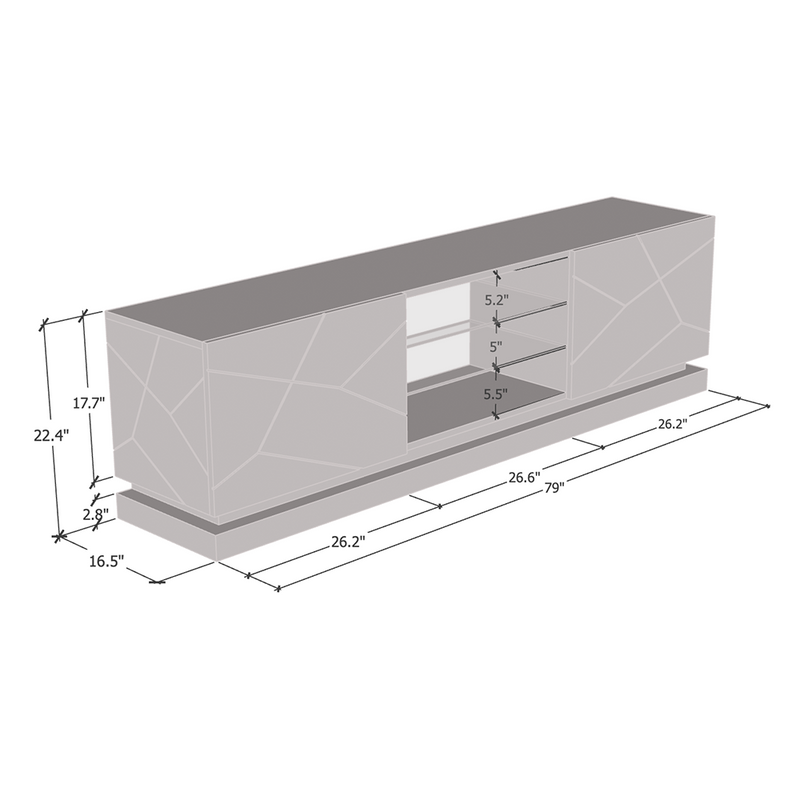 Qiu TV Stand dimensions diagram