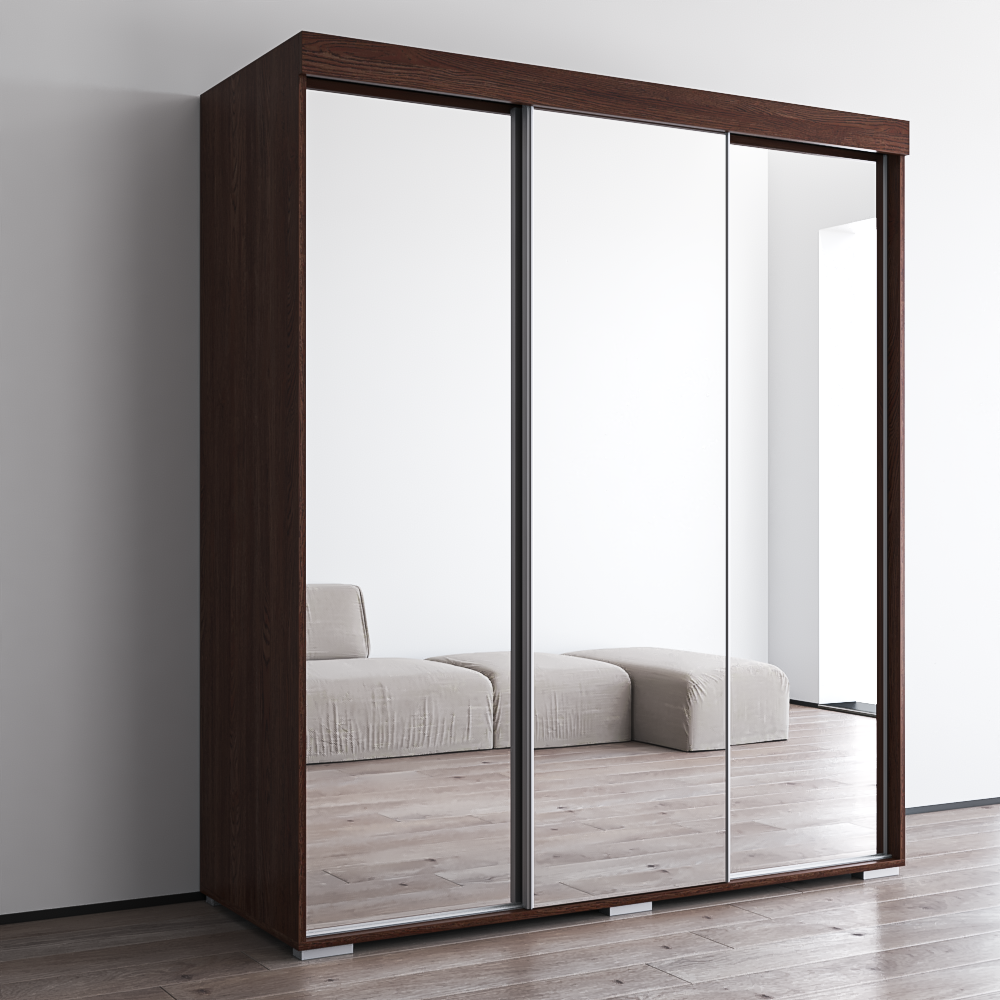 Aria 3D Wardrobe with All Mirror - Meble Furniture