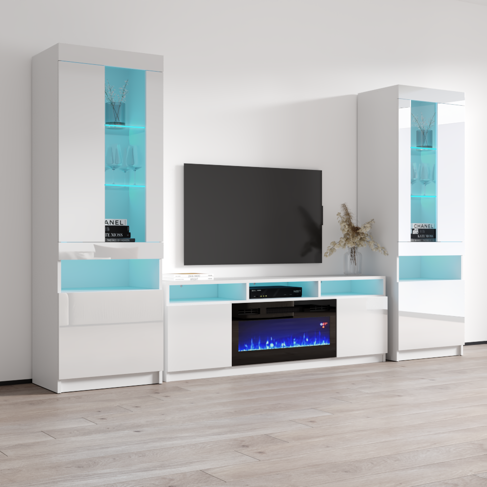 Reno BL05 Fireplace Entertainment Center - Meble Furniture