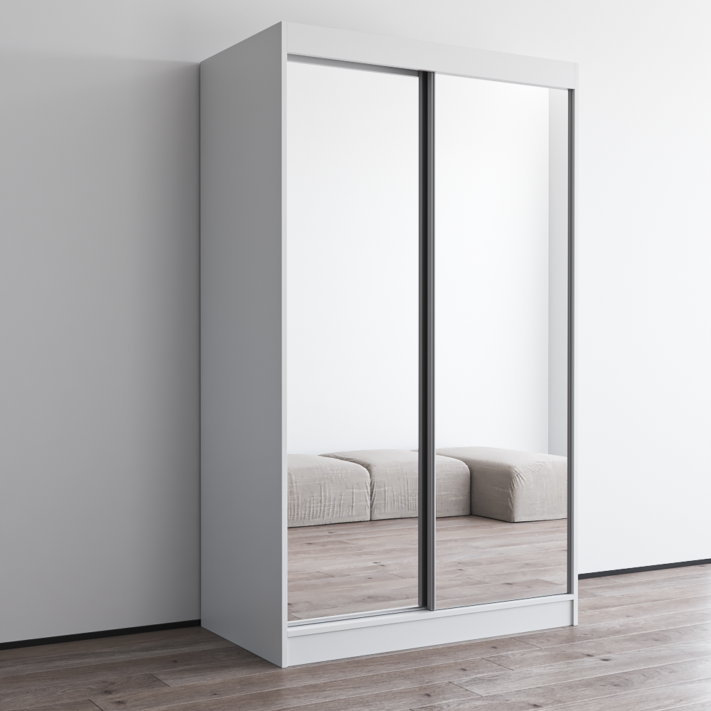 Aria 2D Wardrobe with All Mirror - Meble Furniture