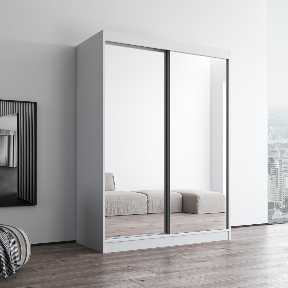 Aria 2D Wardrobe with All Mirror - Meble Furniture