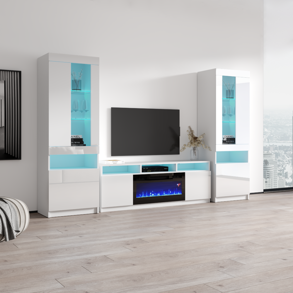 Reno BL05 Fireplace Entertainment Center - Meble Furniture