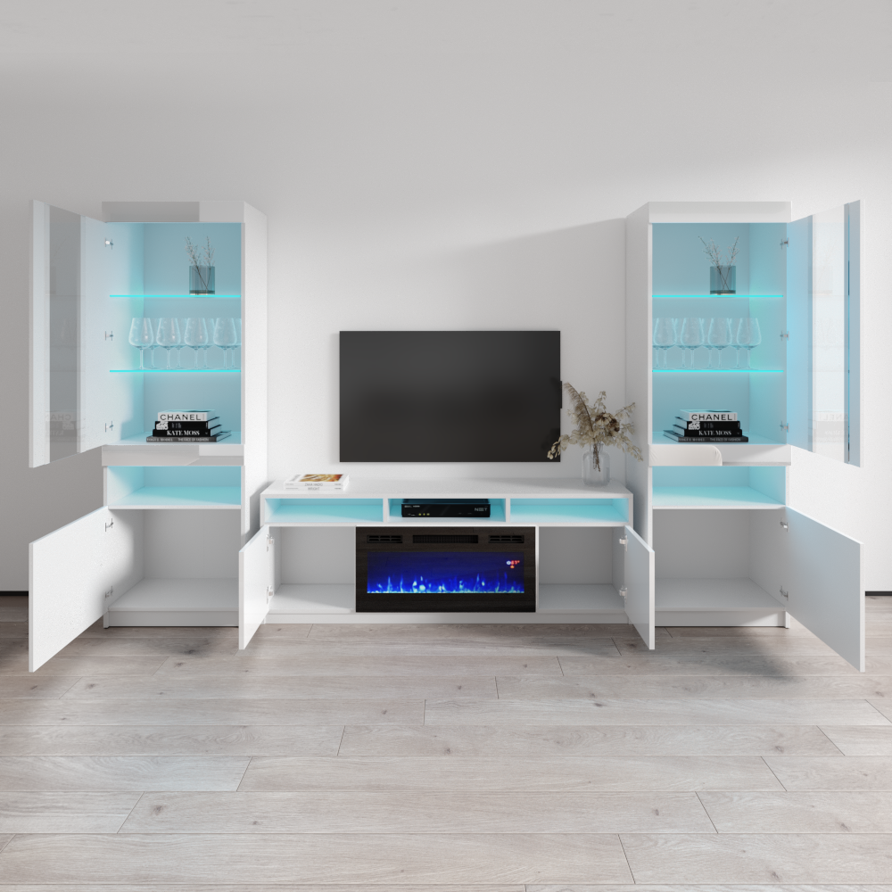 Reno BL05 Fireplace Entertainment Center - Meble Furniture