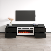 Bono 01 WH-EF Fireplace TV Stand - Meble Furniture