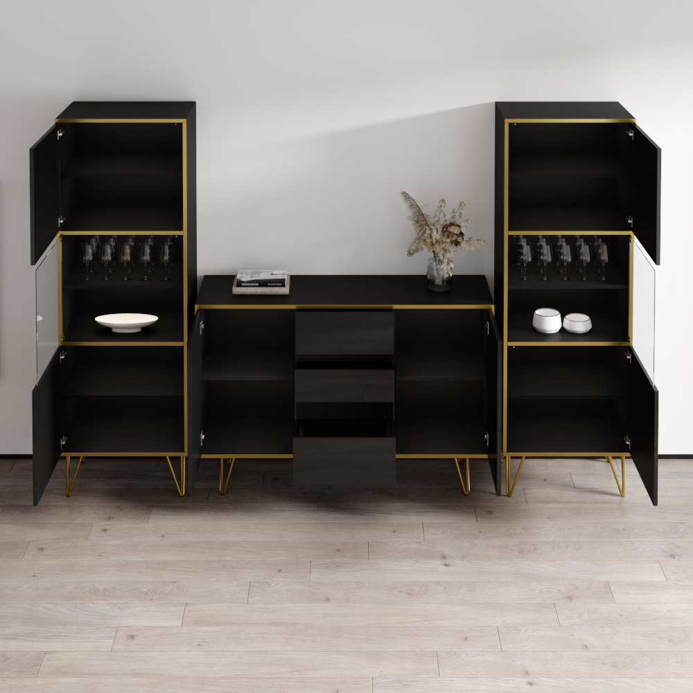 Peri SB-BK-BK Entertainment Center - Meble Furniture