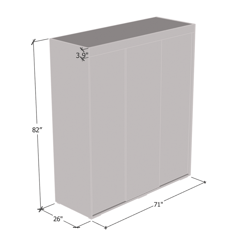 Aria 3D Wardrobe with Mirror dimensions diagram