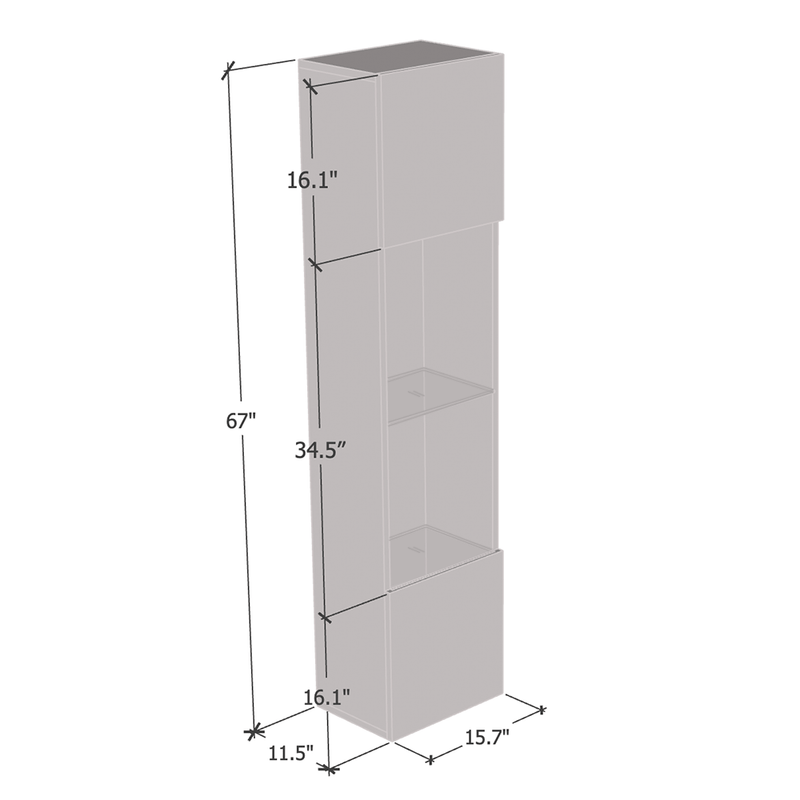 Fly Type-42 Floating Bookcase dimensions diagram