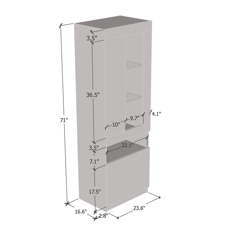 Komi 04 Bookcase dimensions diagram