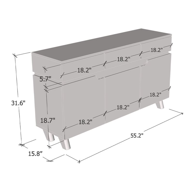 Smile Sideboard dimensions diagram