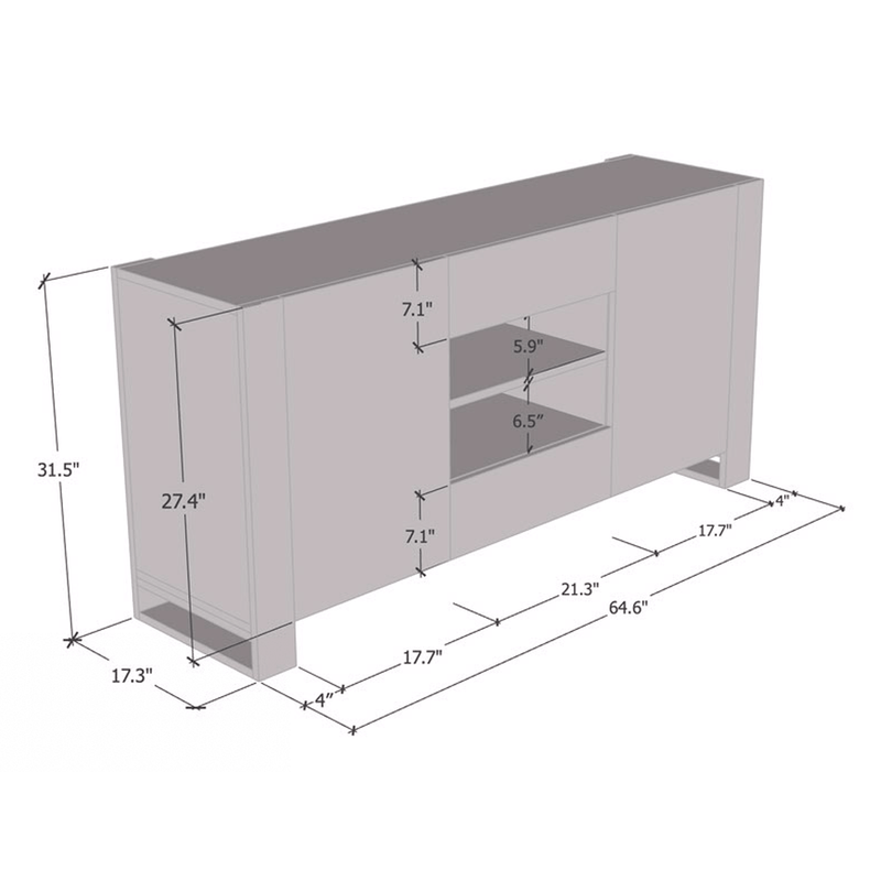 Woody Sideboard dimensions diagram