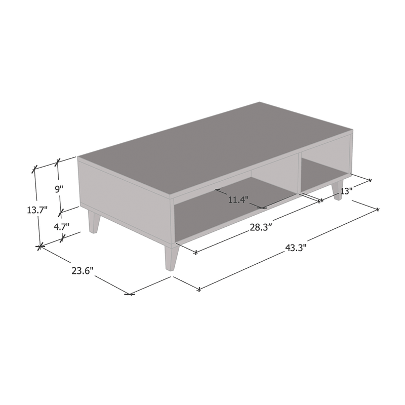 Nord Coffee Table dimensions diagram