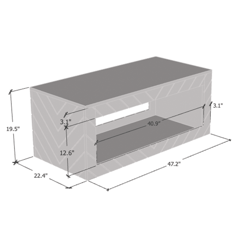 Paris Coffee Table dimensions diagram