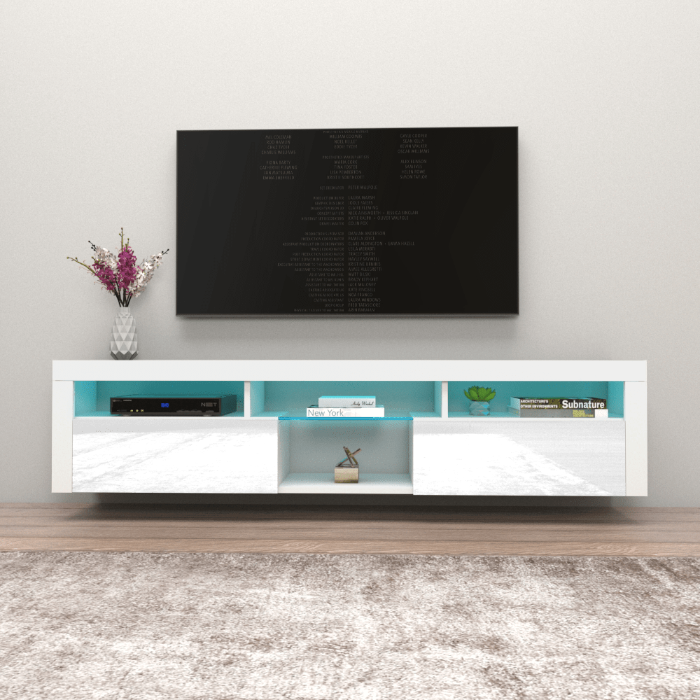 Bari 200 Wall Mounted Floating 79" TV Stand - Meble Furniture