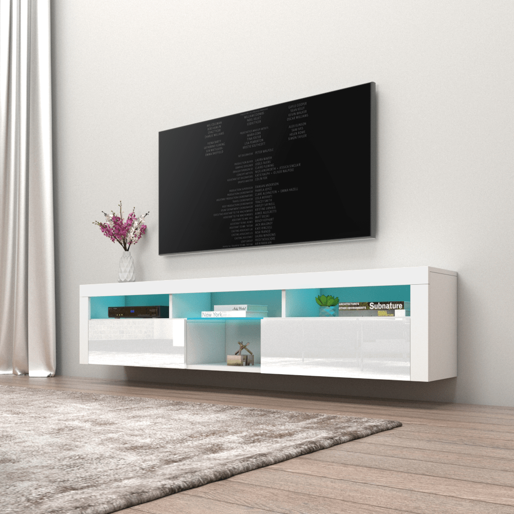 Bari 200 Wall Mounted Floating 79" TV Stand - Meble Furniture