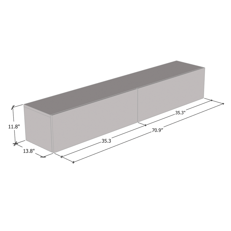 Berno Floating TV Stand dimensions diagram