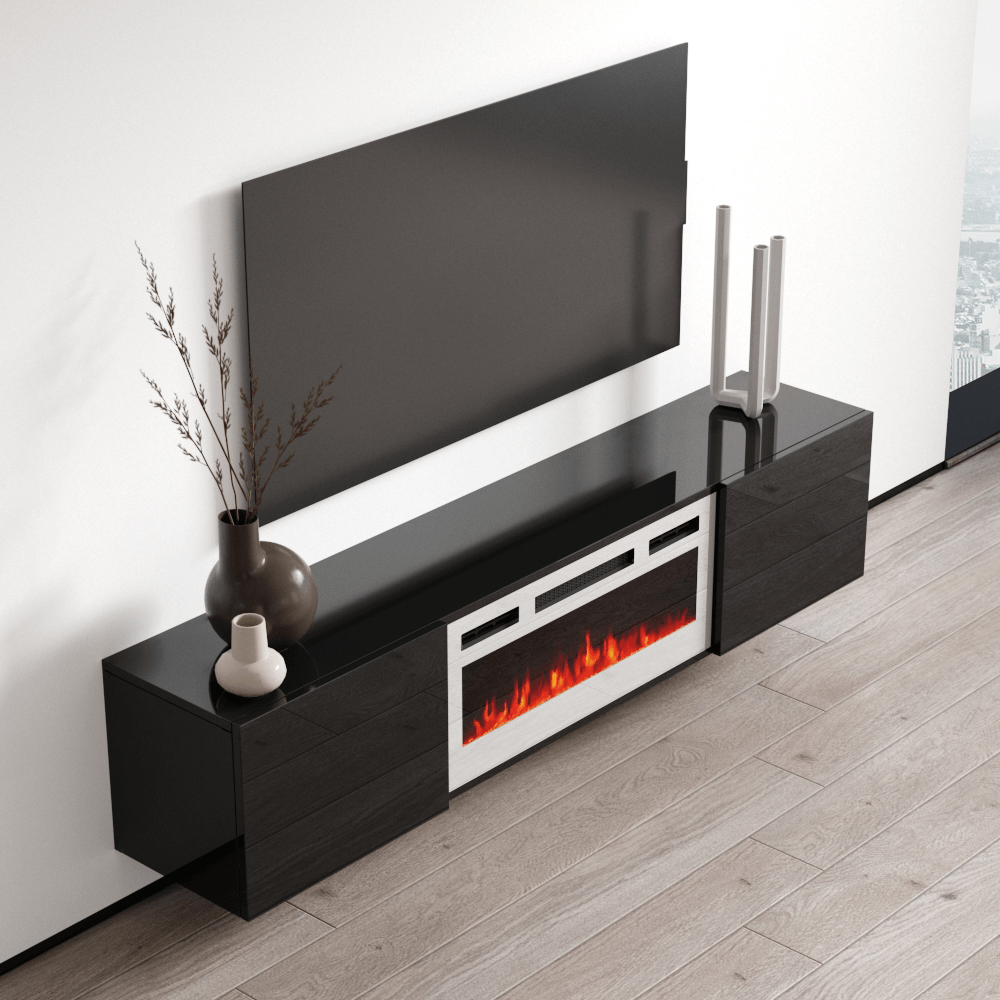 Cali WH-EF Wall Mounted Electric Fireplace 72" TV Stand - Meble Furniture
