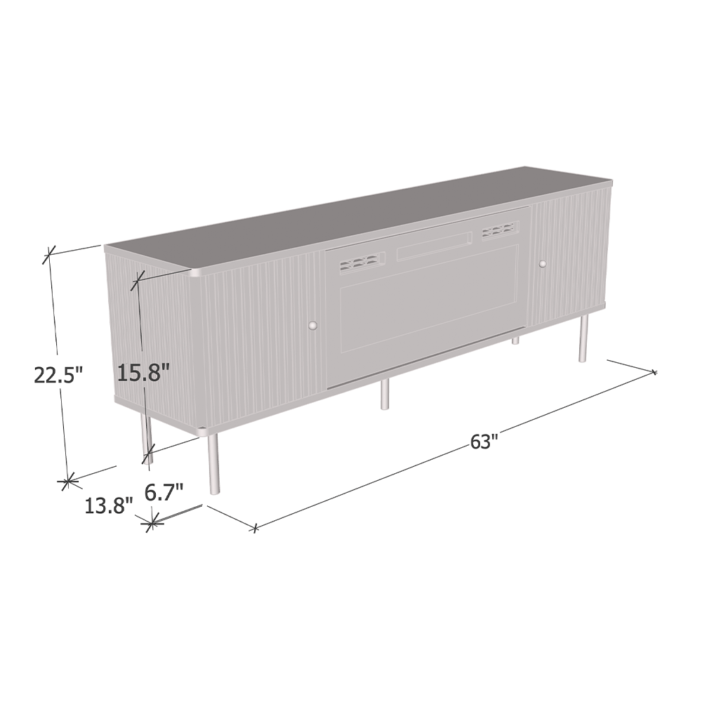 Camelia BL-EF Electric Fireplace 63" TV Stand - Meble Furniture