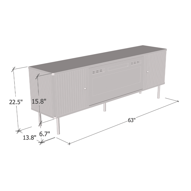 Camelia WH-EF Fireplace TV Stand dimensions diagram