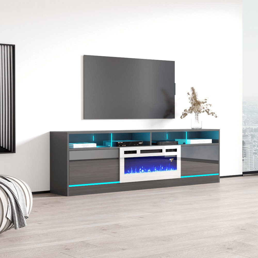 Disparo WH-05 Electric Fireplace 79" TV Stand - Meble Furniture