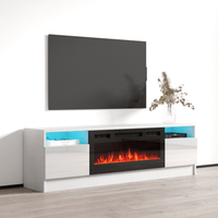 Duke 01 BL-EF Electric Fireplace 63" TV Stand - Meble Furniture