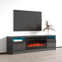 Duke 01 BL-EF Electric Fireplace 63" TV Stand - Meble Furniture