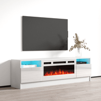 Duke 01 WH-EF Electric Fireplace 63" TV Stand - Meble Furniture