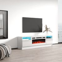 Duke 01 WH-EF Electric Fireplace 63" TV Stand - Meble Furniture
