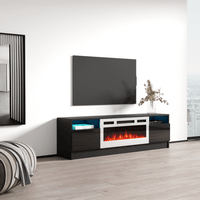 Duke 01 WH-EF Electric Fireplace 63" TV Stand - Meble Furniture