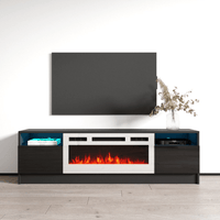 Duke 01 WH-EF Electric Fireplace 63" TV Stand - Meble Furniture
