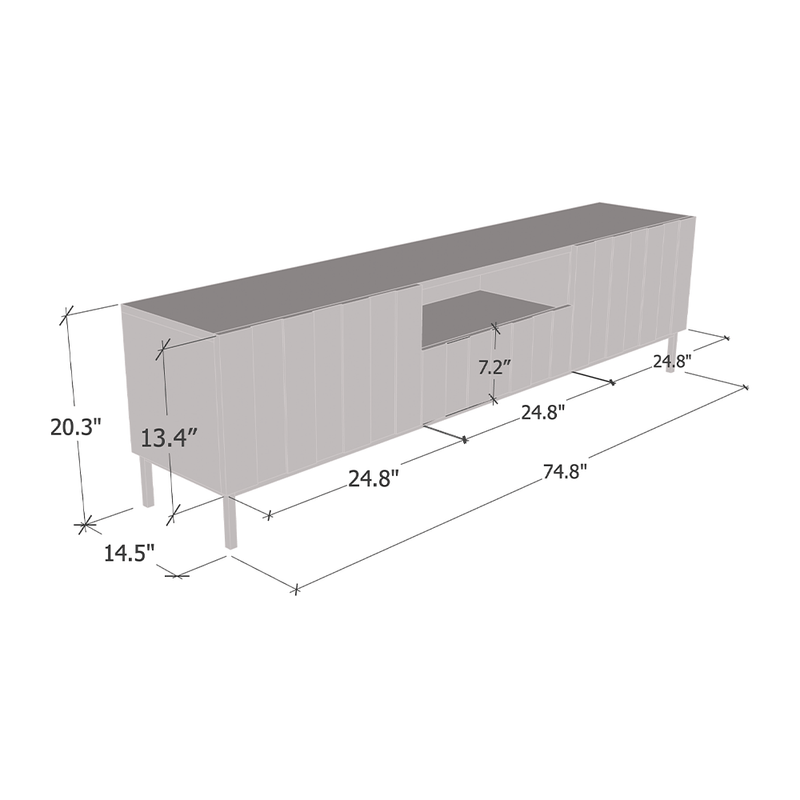Elegante 01 TV Stand dimensions diagram