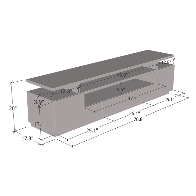 Eva TV Stand dimensions diagram