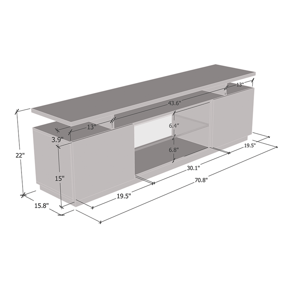 Eva-K 71" TV Stand - Meble Furniture