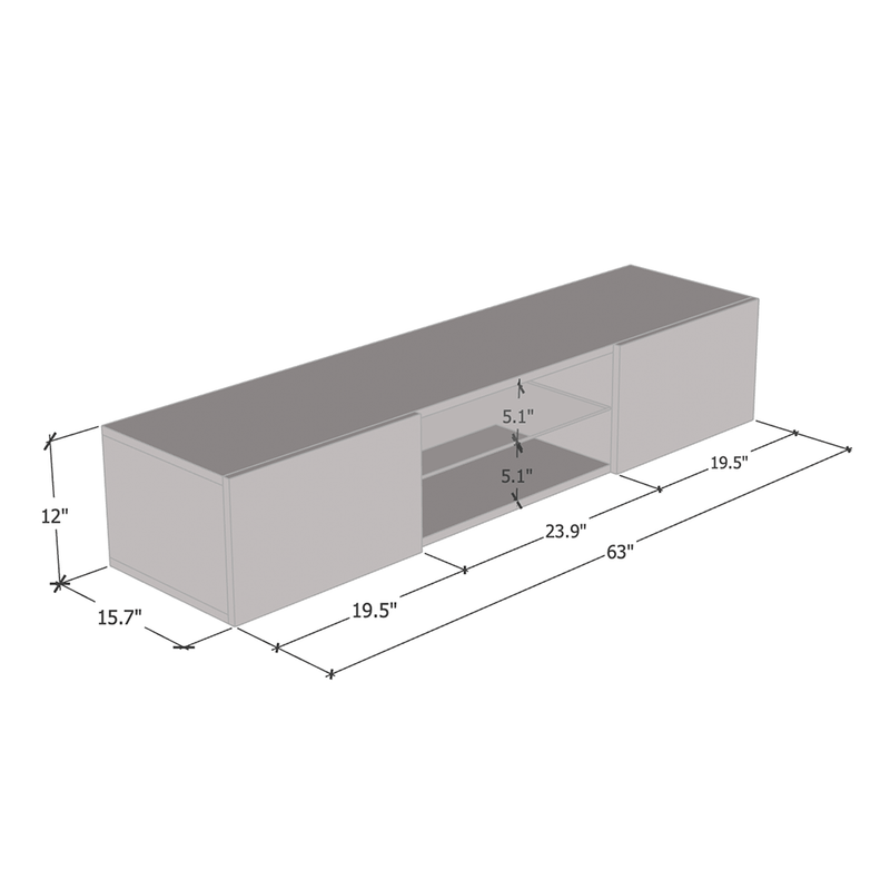 Fly Type-33 Floating TV Stand dimensions diagram