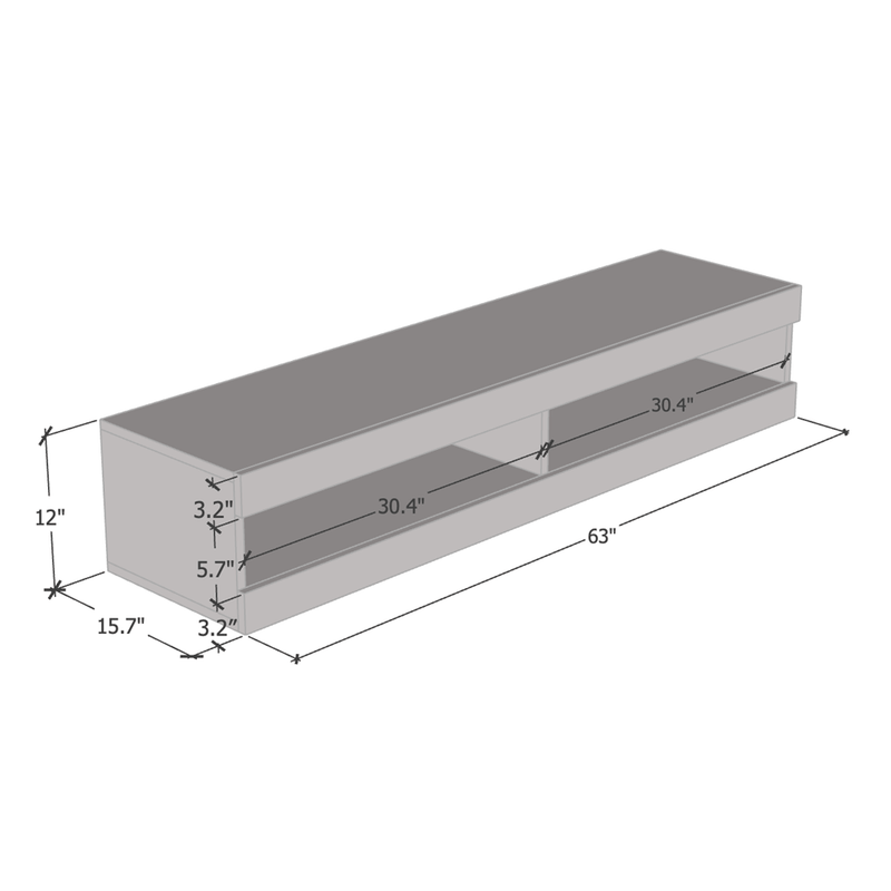 Fly Type-34 Floating TV Stand dimensions diagram