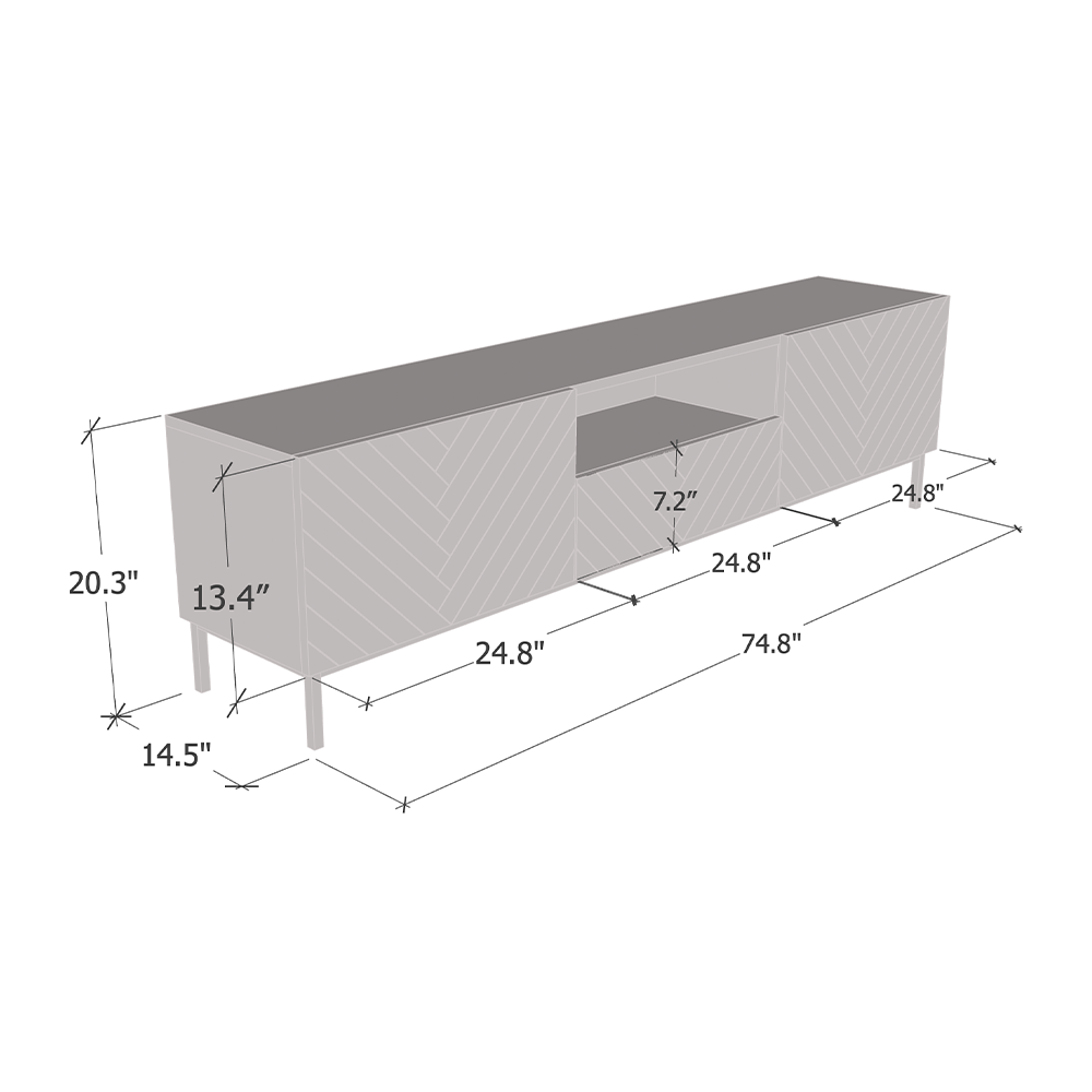 Gala 01 75" TV Stand - Meble Furniture
