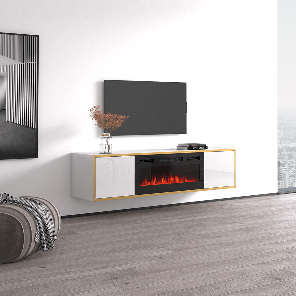 Goldie BL-EF Electric Fireplace 65" TV Stand - Meble Furniture
