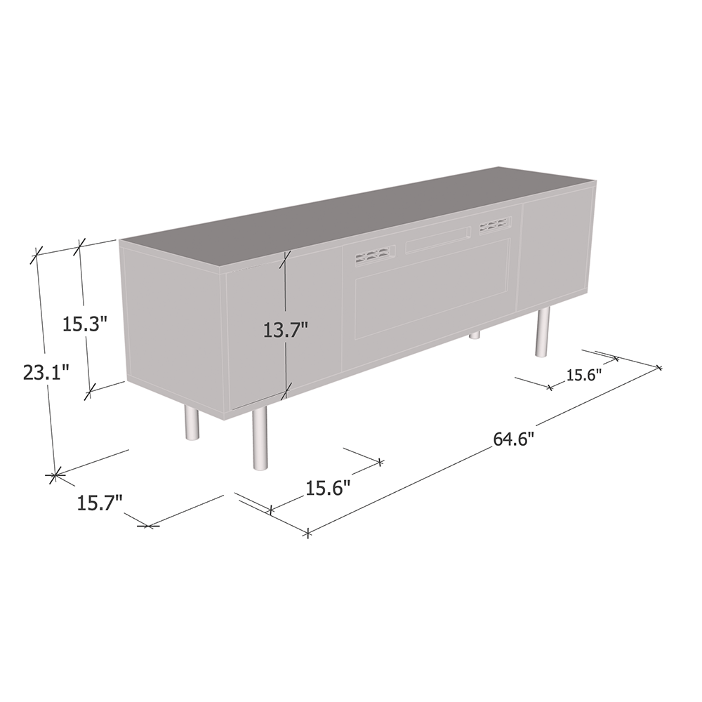 Goldie BL-EF Electric Fireplace 65" TV Stand - Meble Furniture