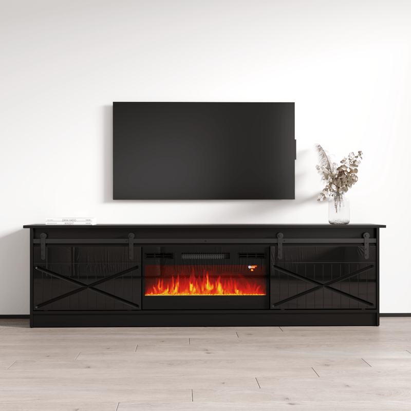 Oak Fireplace TV Stands