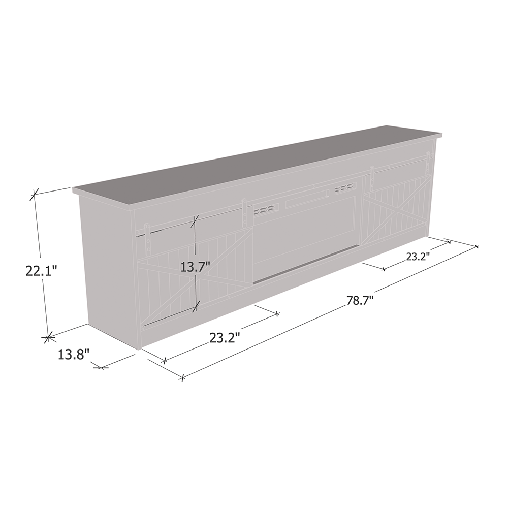 Granero WH-EF Electric Fireplace 79" TV Stand - Meble Furniture